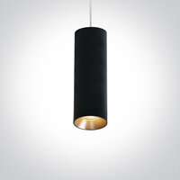 Cilinder Pendants-240 mm-kleur: zwart - kleur: reflector na keuze.