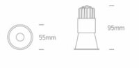 Downlight verdiept - &oslash;55mm - 5W - 3000K - vast - met niet dimbare driver - Wit