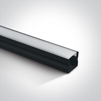 Ledstrip profiel Plafond -Zwart- met afdekkap en 6 clips - 2 meter