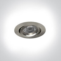 LEWA - inbouwspot VLAK - rond &oslash;82mm - instelbaar - voor binnen - GU10 fitting - nikkel