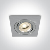 Dual Ring spot behuizing vierkant - IP20  50W  GU10 - Aluminium-instelbaar