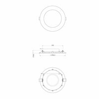 LED downlighter Slim V2.0 IP44 12W 170mm 3000K Dali Dimbaar