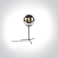 Art deco tafellamp zwart met glas smoke 45,5 cm - Pallon