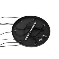 Art deco hanglamp zwart met smoke glas rond 7-lichts
