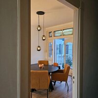Art deco hanglamp zwart met smoke glas rond 3-lichts