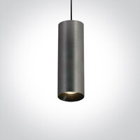 Cilinder Pendants-240 mm-kleur: metaal grijs - kleur reflector: na keuze.