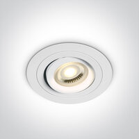Instelbare Dual Ring inbouwspot rond - IP20  50W  GU10 - Wit