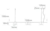 Lineair Hanglamp 7x7Watt - GU10 - Geborsteld Messing