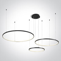 Ring Hanglamp-3 lichts - 400+600+800mm - 65W - LED built in - Zwart - Dimbaar