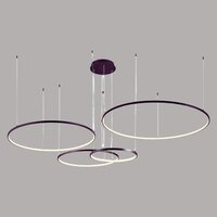 Ring Hanglamp-4 lichts - 400+600+800+1000mm - 100W - LED built in - Zwart - Dimbaar