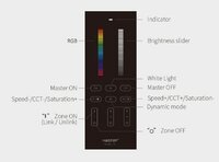 Miboxer 4-zone Touch - staande afstandsbediening RGB+WW-Zwart