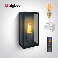 Zigbee Authentieke buiten wandlamp E27 2200K dimbare - IP43 - zwart