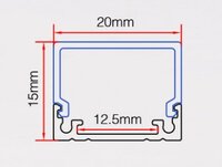 Ledstrip profiel opbouw 20x15 mm | inclusief afdekkap | 2 meter | Aluminium