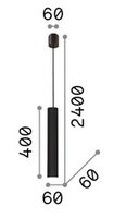 Hanglamp - 60x400mm - GU10 - 7W - Transparant