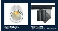 ALTO Rail spot 3 fase - kleur - zwart - 31W - 3000K - 3380Lm