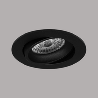 LEWA - inbouwspot VLAK - rond &oslash;82mm - instelbaar - voor binnen - GU10 fitting - zwart