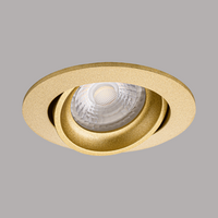 LEWA - inbouwspot VLAK - rond &oslash;82mm - instelbaar - voor binnen - GU10 fitting - goud