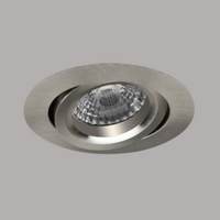 LEWA - inbouwspot VLAK - rond &oslash;82mm - instelbaar - voor binnen - GU10 fitting - nikkel