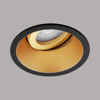 Jada - inbouwspot verdiept - 93mm - verstelbaar- IP20 - GU10 - zwart / Goudkleurig