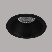 LEWA-vaste inbouwspot rond - verzonken lampzitting - IP20 GU10 - Zwart