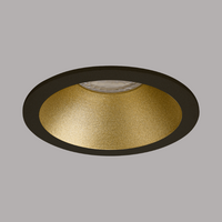LEWA - inbouwspot verdiept - rond 82mm - vast - IP20- GU10 - zwart /goudkleurig