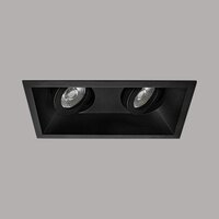 MARRA-verstelbare inbouwspot vierkant - dubbel - verzonken lampzitting - GU10 - ZWART