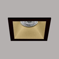 Fenna - inbouwspot verdiept - vierkant - vast - IP20 - GU10 - zwart / Goud
