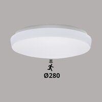  LED Plafonni&egrave;re &oslash;280mm - IP44 - 12W - 3000-4000-6000K+bewegingssensor