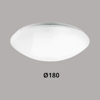  LED Plafonni&egrave;re / Wandarmatuur IP44-8W-3000K-650lm-&Oslash;180 (1x18W)
