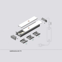 PROFIEL SURFACE | ZWART | 14MM | 2M | opbouw