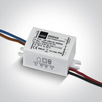 One trafo 700 mA-2-4 Watt-3-6VDC-dimbaar
