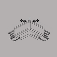 PRX bocht 90&deg;- LINKS - 3F rail - Zwart