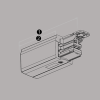 PRX aansluitstuk - RECHTS - voor 3-fase rail - Zwart