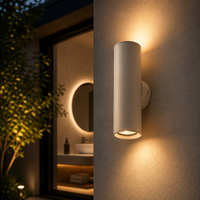 Parteo Wandlamp Up &amp; Down Rond &Oslash;66x180 mm &ndash; Khaki (RAL1019) &ndash; Inclusief GU10 Fitting