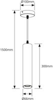 Pendelarmatuur Fen pendellengte 120cm met plafondkap - incl. GU10 fitting