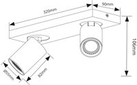 Opbouwarmatuur ES - 2-lichts kantelbaar &Oslash;55 Zwart RAL9004 - incl. GU10 Fitting