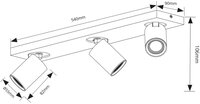 Opbouwarmatuur ES - 3-lichts kantelbaar &Oslash;55 Zwart RAL9004/Bronze RAL7048 - incl. GU10 Fitting