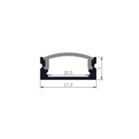 Aluminium ledstrip profiel opbouw 1M - 8 mm hoog - compleet met afdekkap