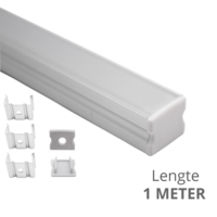 Led strip profiel opbouw Hoog model - compleet met afdekkap 1 meter - 15 mm hoog