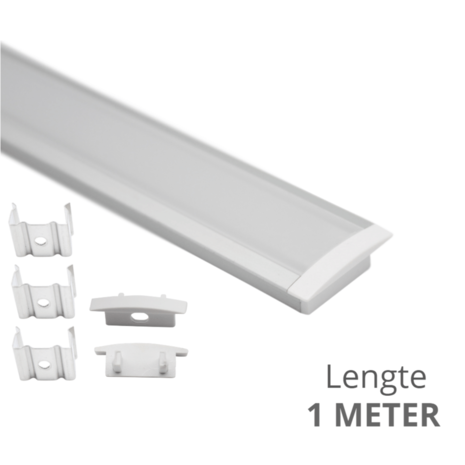 Led strip profiel inbouw Laag model - compleet afdekkap - 1 - 7 mm hoog - Onelight.shop