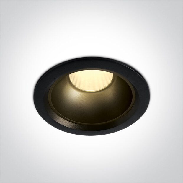 Downlight verdiept - &oslash;118mm - 20W - 3000K warm wit - vast - met niet dimbare driver - zwart