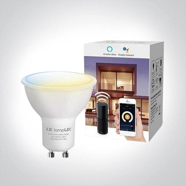 Lampux Dual White wifi lamp, GU10, 4.5W