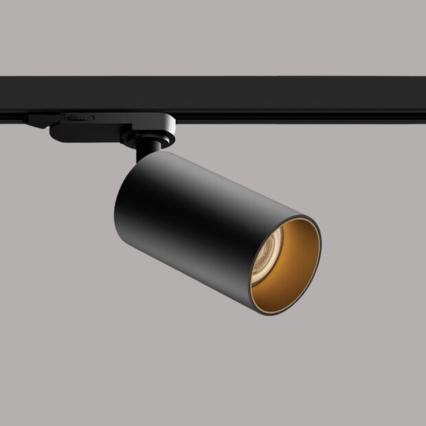 GU10 - 3-fase railspot -met 2 reflectoren - zwart