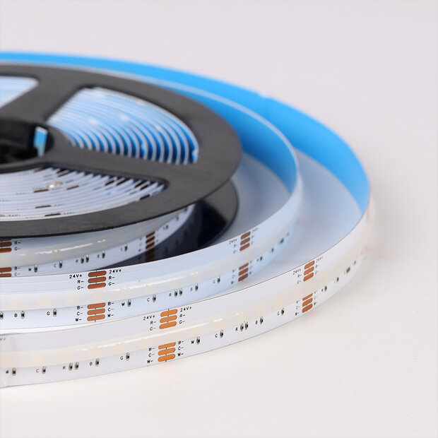 5 meter-Flexibele COB Ledstrip - 168LEDs/mtr - IP20- RGB+WW