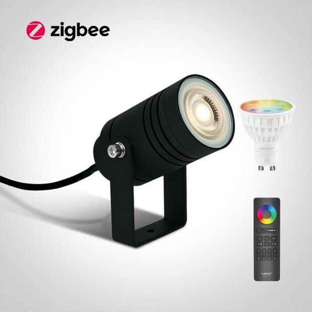 Zigbee Tuin spot - IP65 - 50W - LED RGBWW - ZWART