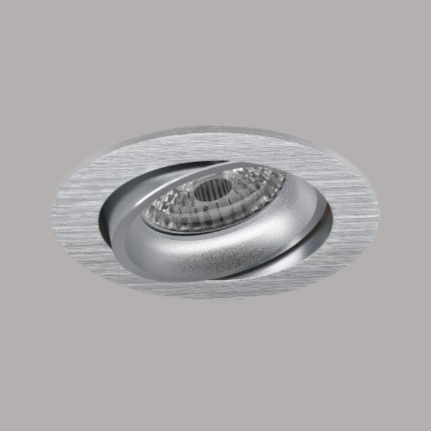 LEWA - inbouwspot VLAK - rond &oslash;82mm - instelbaar - voor binnen - GU10 fitting - aluminium