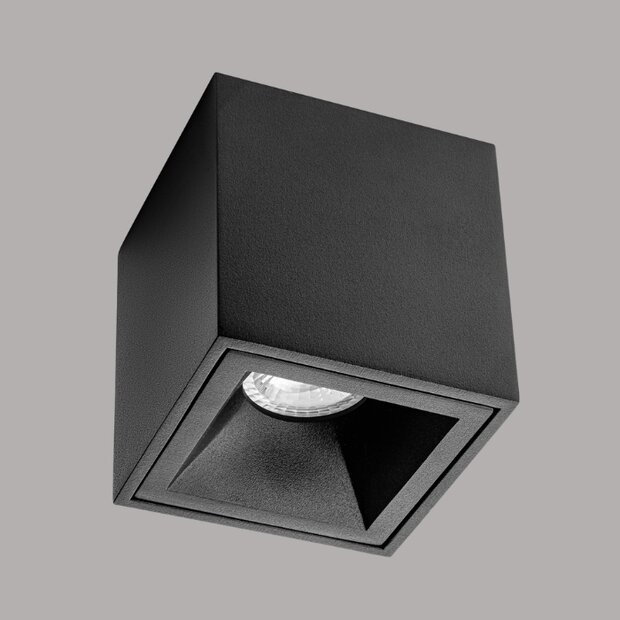 Opbouwspot LISA - vast - zwart - incl. reflector zwart en GU10 fitting