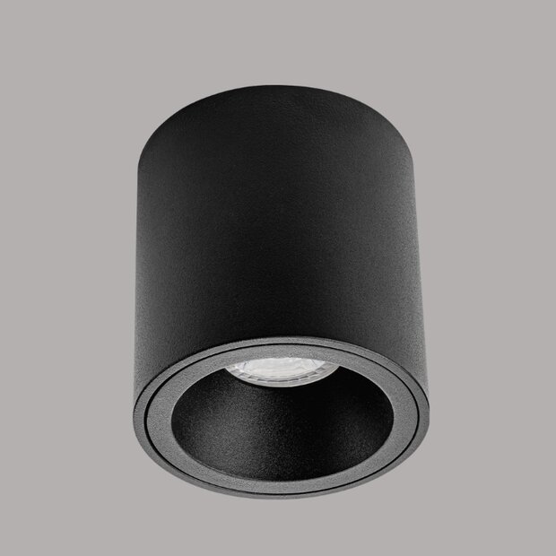 Opbouwspot SILVA - vast - rond - zwart - incl. reflector en GU10 fitting