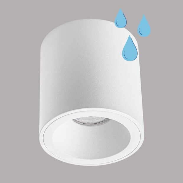 BADA Plafond spot opbouw rond - IP65 - GU10 - WIT