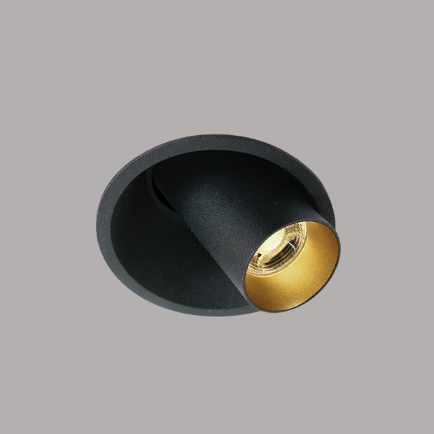 6.5W COB LED-inbouwspot-instelbaar-kleur-Zwart-Brons kleurige reflector-inclusief driver